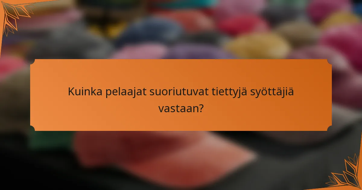 Kuinka pelaajat suoriutuvat tiettyjä syöttäjiä vastaan?