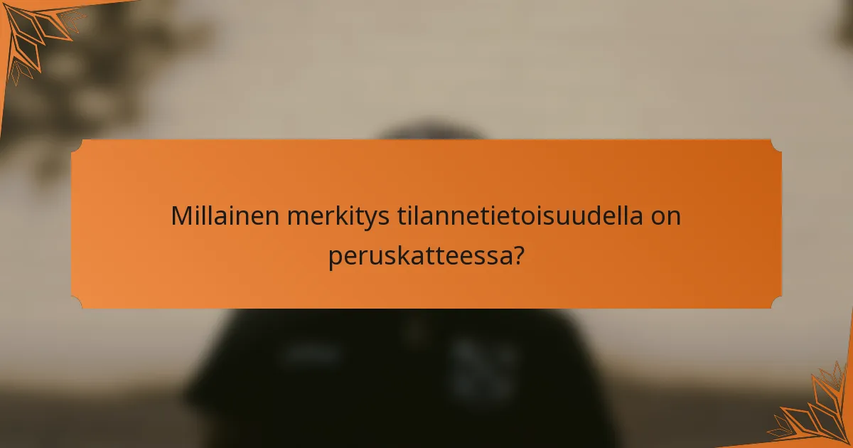 Millainen merkitys tilannetietoisuudella on peruskatteessa?