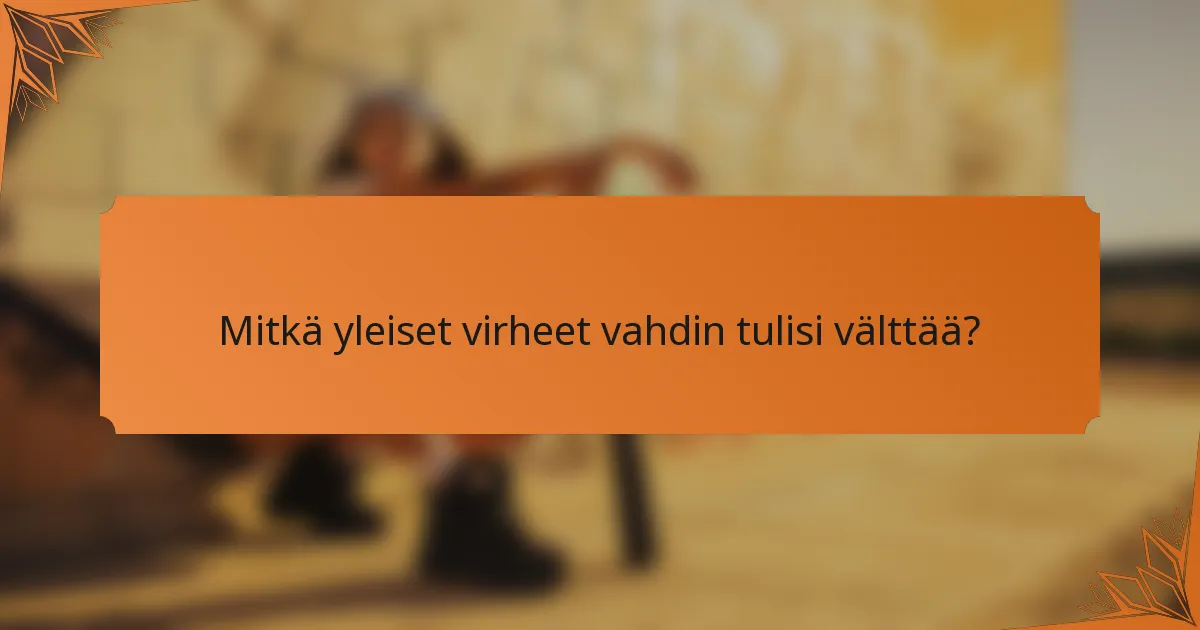 Mitkä yleiset virheet vahdin tulisi välttää?